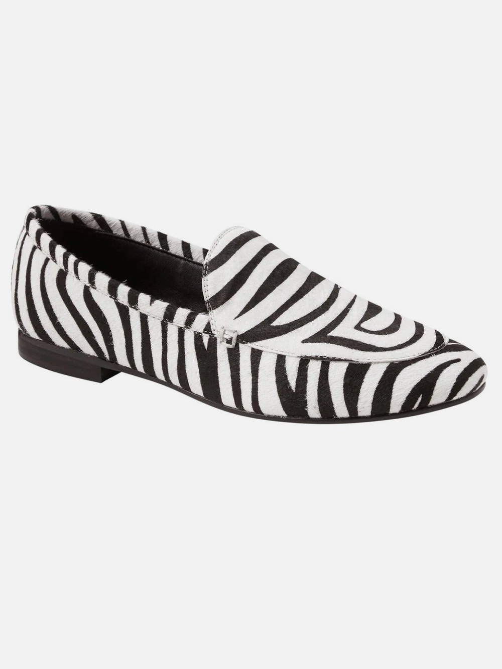Banana Republic Demi Haircalf Zebra Print Leather Loafers